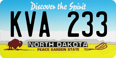 ND license plate KVA233