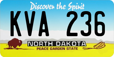 ND license plate KVA236