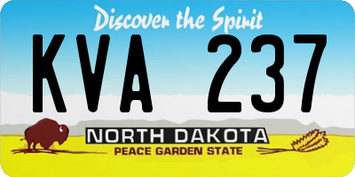 ND license plate KVA237