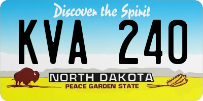 ND license plate KVA240
