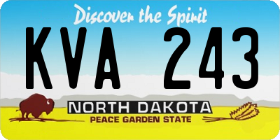 ND license plate KVA243