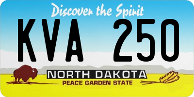 ND license plate KVA250
