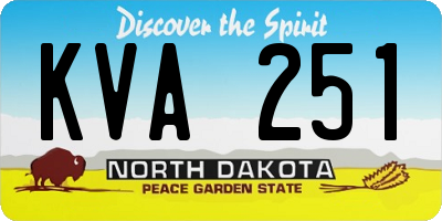 ND license plate KVA251