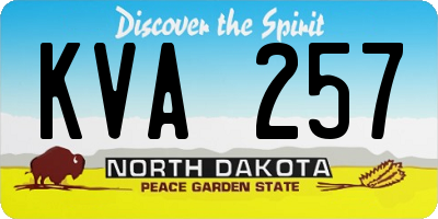 ND license plate KVA257