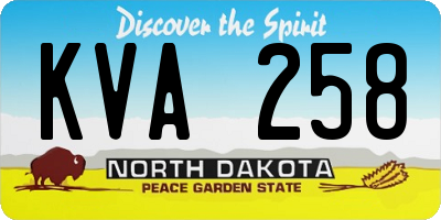 ND license plate KVA258