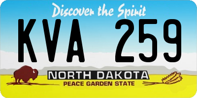 ND license plate KVA259