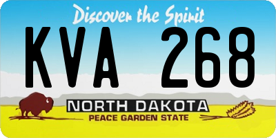 ND license plate KVA268