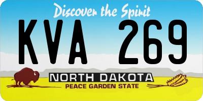 ND license plate KVA269