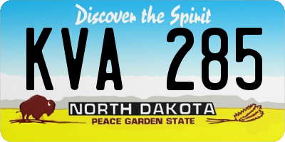 ND license plate KVA285