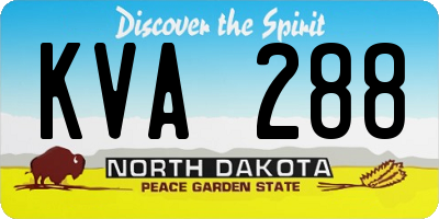 ND license plate KVA288