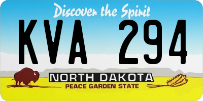 ND license plate KVA294