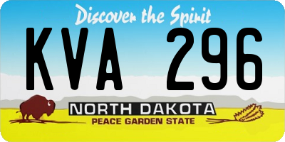ND license plate KVA296