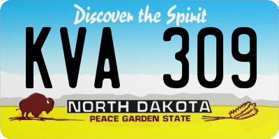 ND license plate KVA309
