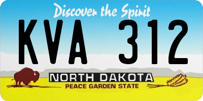 ND license plate KVA312
