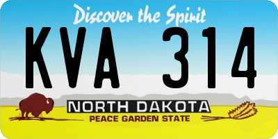 ND license plate KVA314