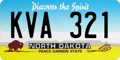 ND license plate KVA321