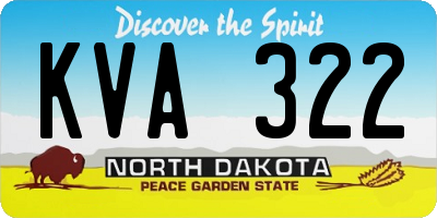 ND license plate KVA322