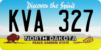 ND license plate KVA327