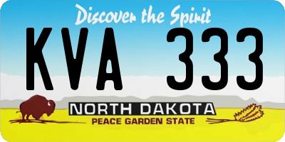 ND license plate KVA333