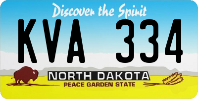 ND license plate KVA334