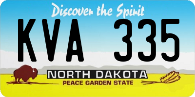 ND license plate KVA335