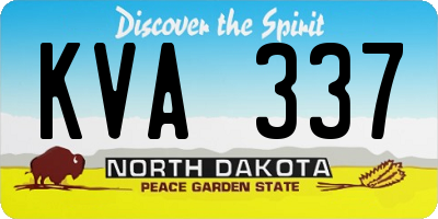 ND license plate KVA337