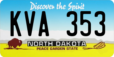 ND license plate KVA353
