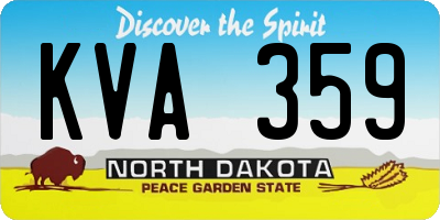 ND license plate KVA359