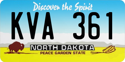 ND license plate KVA361