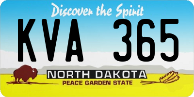 ND license plate KVA365