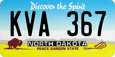ND license plate KVA367