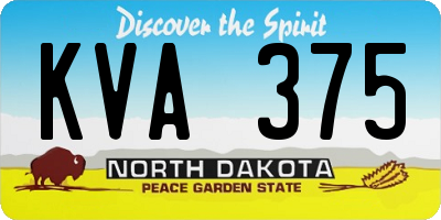 ND license plate KVA375