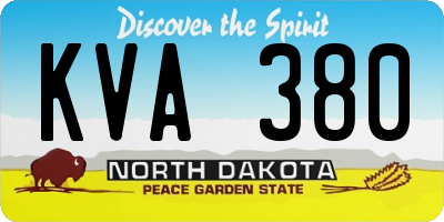 ND license plate KVA380