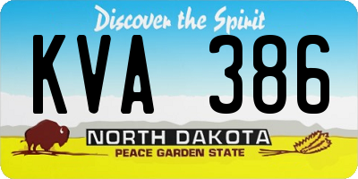 ND license plate KVA386