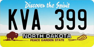 ND license plate KVA399