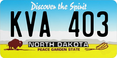 ND license plate KVA403