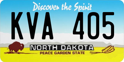 ND license plate KVA405