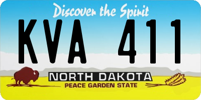 ND license plate KVA411
