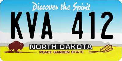 ND license plate KVA412