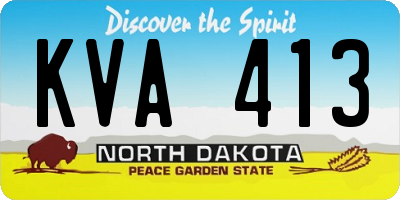 ND license plate KVA413