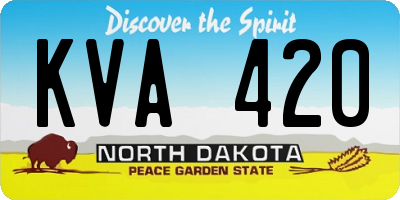 ND license plate KVA420