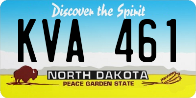 ND license plate KVA461