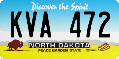 ND license plate KVA472