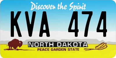 ND license plate KVA474
