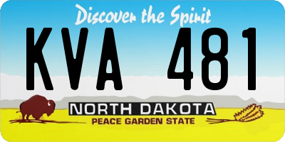 ND license plate KVA481