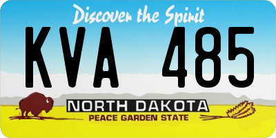 ND license plate KVA485