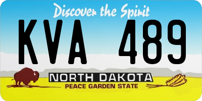ND license plate KVA489
