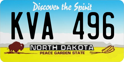 ND license plate KVA496