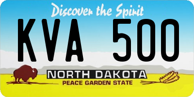ND license plate KVA500