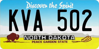 ND license plate KVA502